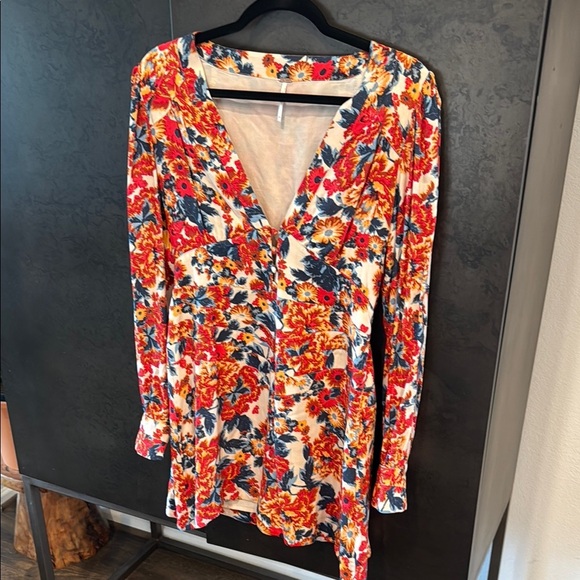 Free People Orange Long Sleeve Mini Dress - Picture 1 of 6